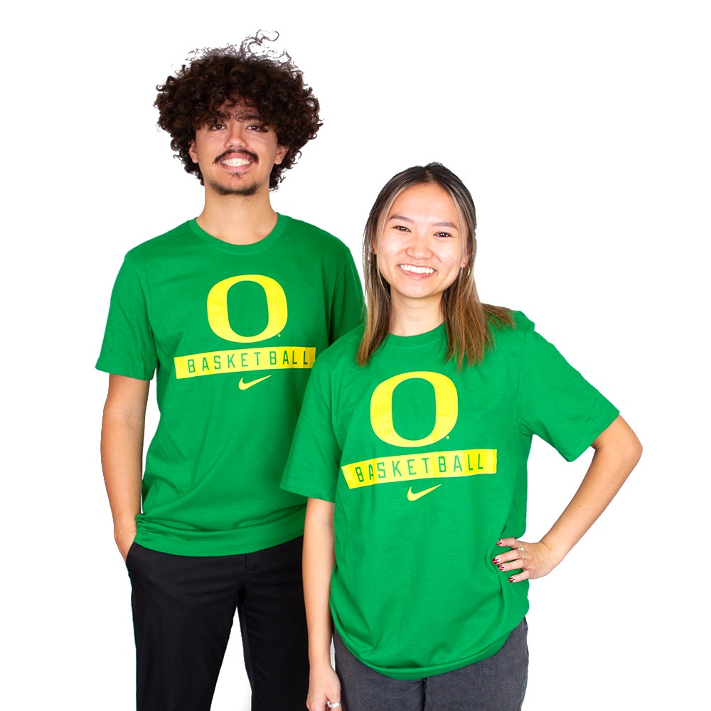 Classic Oregon O, Nike, Green, Crew Neck, Cotton, Men, Unisex, Basketball, T-Shirt, 878121